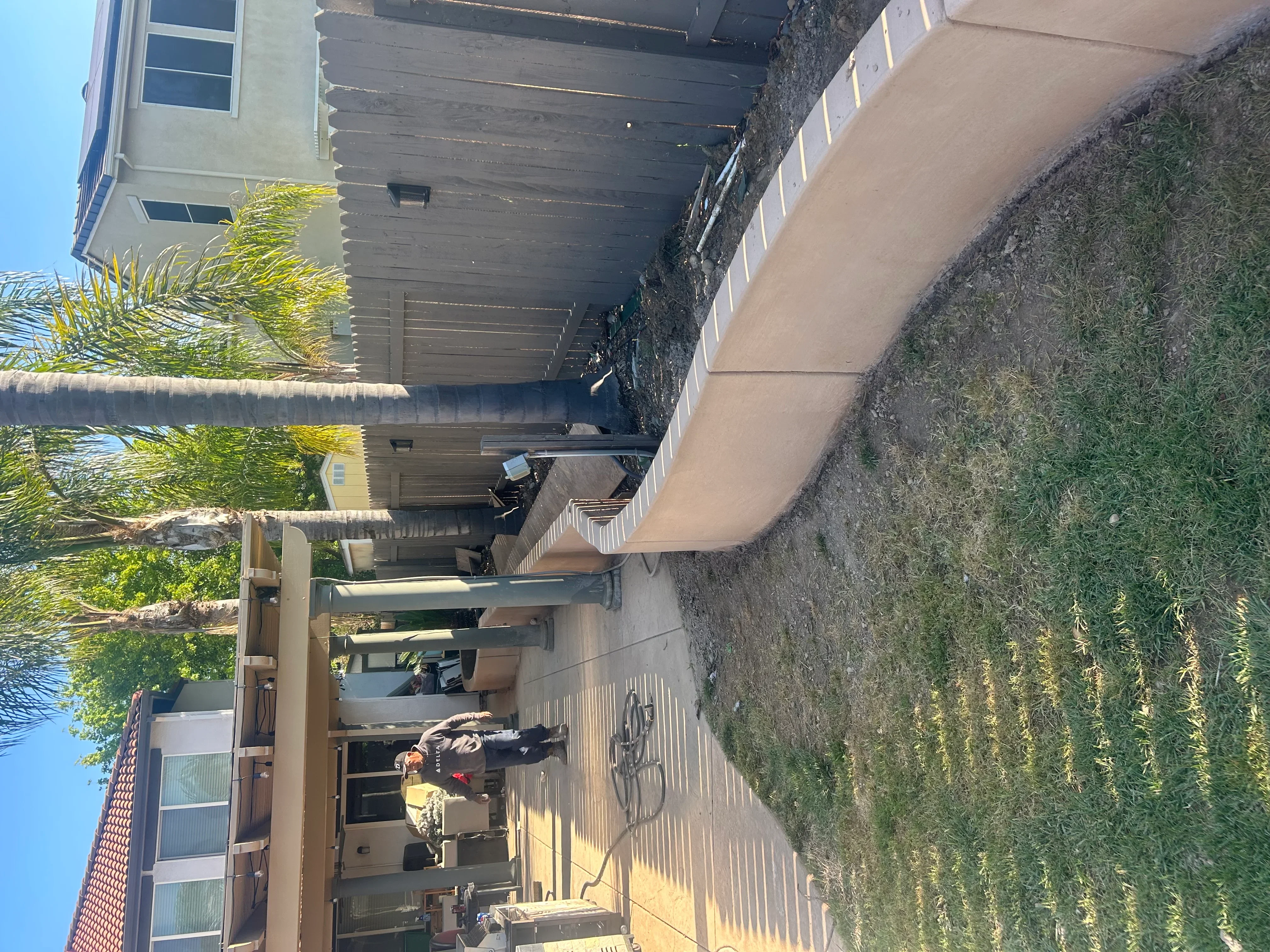 Newly installed concrete driveway and walkway at residential home in Sacramento