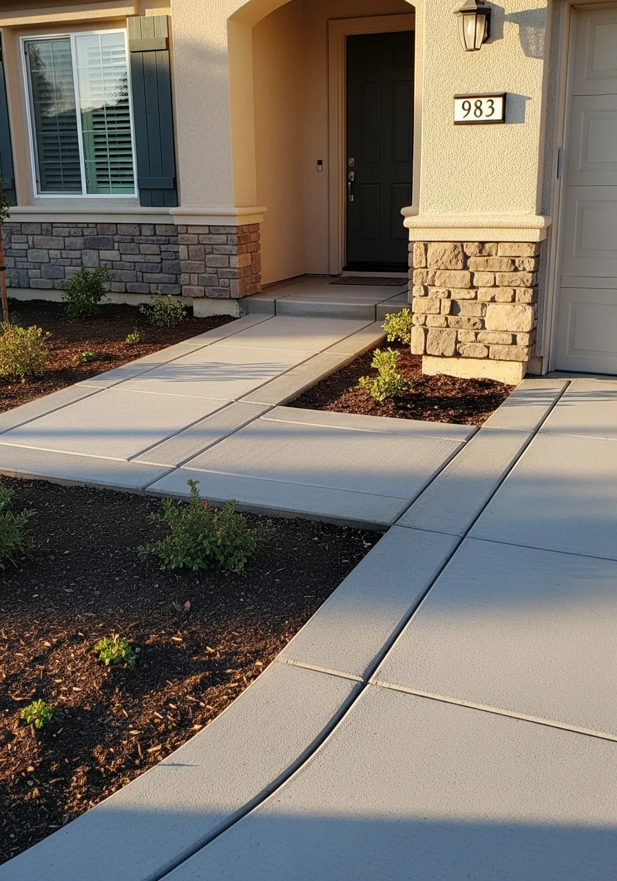 Vacaville home exterior with clear entry and maintained landscaping, representing the residential properties we serve throughout the city.